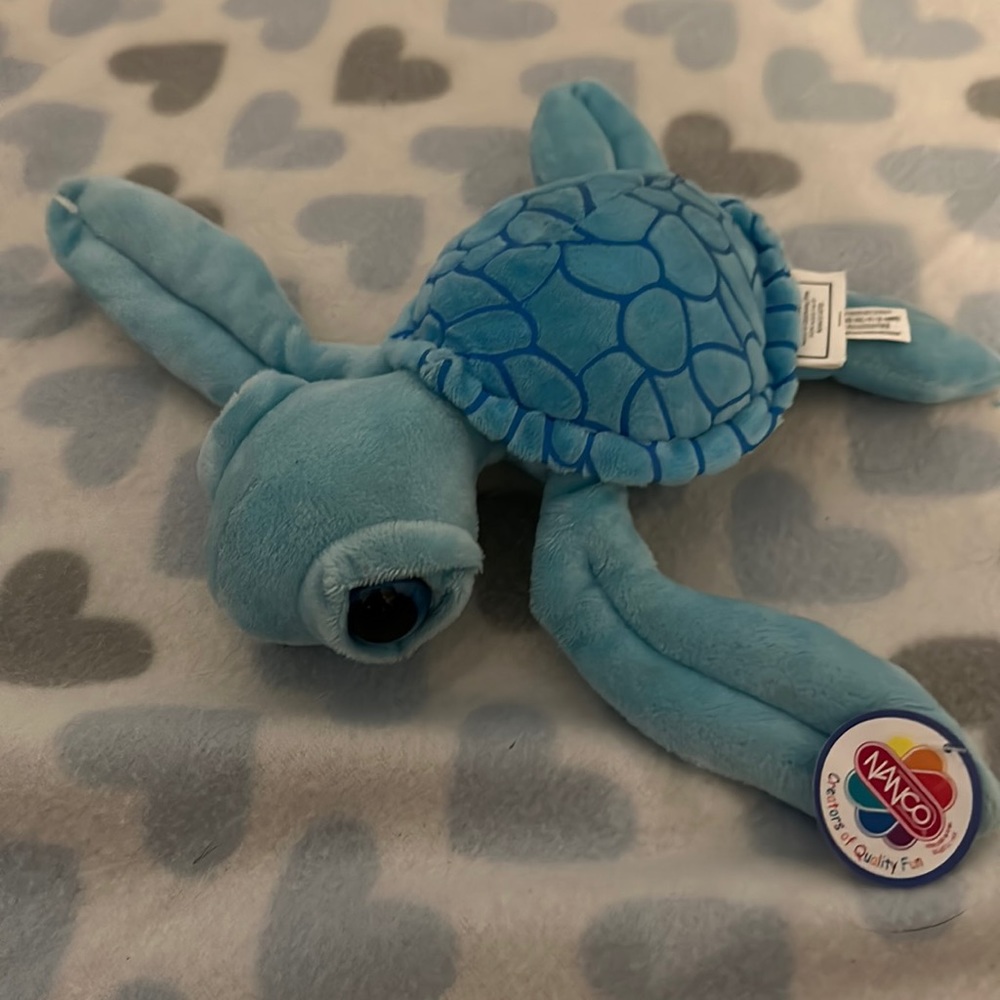 Blue stuffed turtle